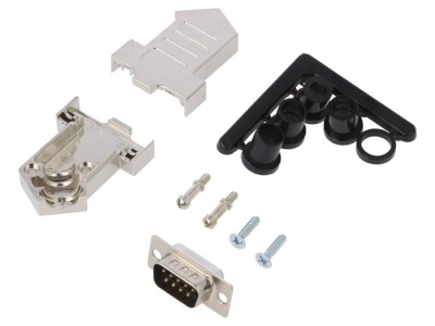 Conector D-Sub 9 pini tată, negru foto