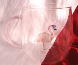 CANA STICLA BOROSILICATA AMATI LIFESTYLE DECOR 3D CU PASARE FLAMINGO CANA APA / CEAI