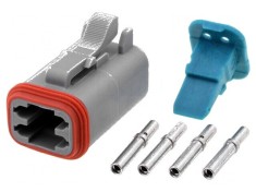Conector cablu-cablu mufa mama AT 4 pini crimpat foto