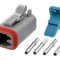 Conector cablu-cablu mufa mama AT 4 pini crimpat