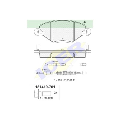 Set placute frana punte fata Citroen C5 1 (DC), 03.2001-2008, marca Icer 181419701 foto
