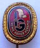 I.142 INSIGNA STICKPIN GERMANIA INDUSTRIE IG CHEMIE PAPIER KERAMIK CPK