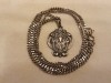 Argint MEDALION SFANTUL GRAL POCALUL SFANT art nouveau 1900 FRANTA + Lant ARGINT