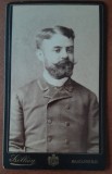Fotografie tip CDV, barbat cu barba si mustata, inceput de secol XX