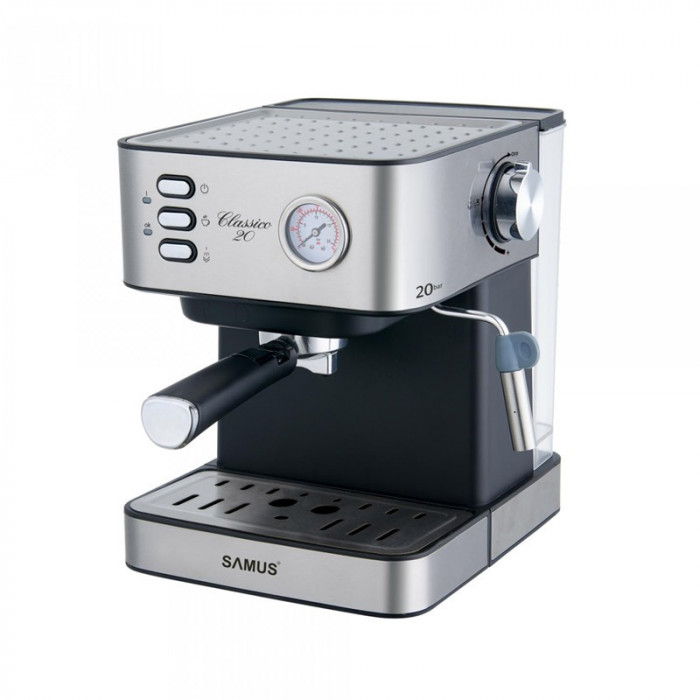 Espressor cafea Samus, 850 W, presiune 20 bari, rezervor 1600 ml, Argintiu