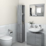 vidaXL Dulap de baie, sonoma gri, 25x25x170 cm, lemn prelucrat