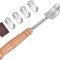 Cutit de paine + 5 lame, inox/lemn, protector lama, 18.5cm