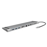 DOCKING Station LOGILINK universal, conectare PC USB TYPE-C 3.2, USB 3.0 x 3, porturi video VGA x 1, HDMI x 2, RJ-45, card reader, PD 3.0 pana la 100W