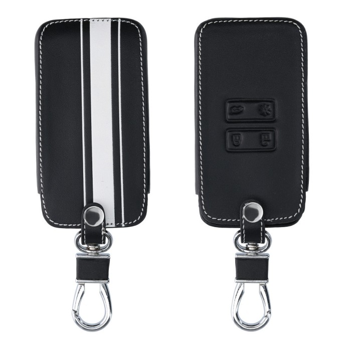 Husa Cheie Auto pentru Renault / Dacia - 4 Butoane - Keyless Go, Piele ecologica, Negru, 44637.11