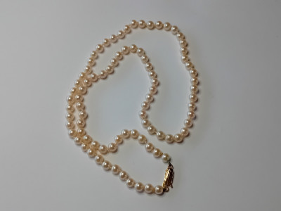 Colier perle naturale cu inchizatoarea de aur 14CT -6350 foto