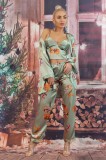L834RR-1218 Set 3 piese pijama casual din material satinat, L/XL, M/L, S/M