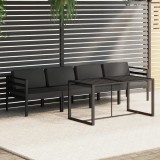 VidaXL Set mobilier de grădină cu perne, 5 piese, antracit, aluminiu