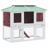 Cumpara ieftin Cusca pentru iepuri si alte animale, 2 niveluri, maro, lemn