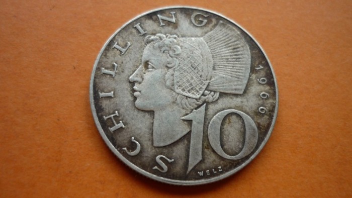 10 SCHILLING 1966 ARGINT *****