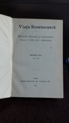 VIATA ROMANEASCA - REVISTA LITERARA SI STIINTIFICA. ANUL VIII, 1913. VOLUMUL XXX foto