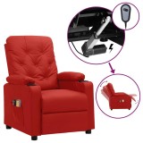 Cumpara ieftin Fotoliu de masaj electric, rosu vin, piele ecologica