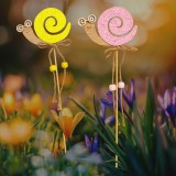 Decor gradina melc pe bat, figurina decorativa gradina si ghiveci, ornament gradina 32.5 cm