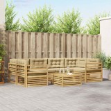 vidaXL Set de canapele de exterior cu pernă 7 pcs Alb și Bej Poliester 3390108