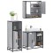 Set mobilier de baie, 3 piese, gri sonoma, lemn prelucrat