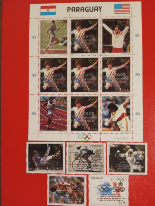 PARAGUAY, SPORT SUPRATIP. - BLOC + SERIE MNH