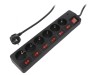 Prelungitor 6 Prize 250V 16A Negru, Logilink