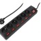 Prelungitor 6 Prize 250V 16A Negru