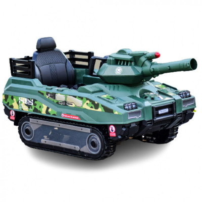 Tanculet electric pentru copii Kinderauto Commander 240W 24V 12Ah, color Army Green foto