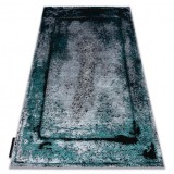 Covor DE LUXE modern 624 Cadru - structural gri / verde, 140x190 cm, Dreptunghi, Poliester