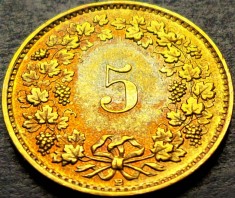 Moneda 5 RAPPEN - ELVETIA, anul 1986 * cod 1194 = A.UNC