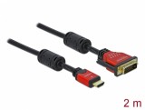 Cablu HDMI la DVI-D Dual Link 24+1pini T-T Premium 2m, Delock 84342