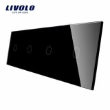 Cumpara ieftin Panou din sticla pentru 4 intrerupatoare touch Livolo, negru