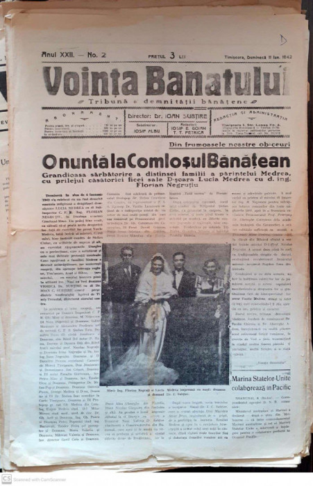 Ziarul VOINTA BANATULUI, numere din 1941-1942