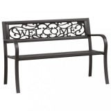 Cumpara ieftin Banca de gradina, negru, 125 cm, otel