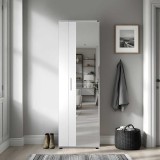 Cumpara ieftin Pantofar Adore Porto, 2 usi reversibile cu oglinda, 10 rafturi, capacitate 28 perechi, Alb - Natur, 60x187x36 cm