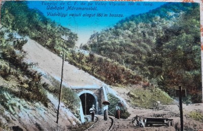 Carte postala, Tunelul de C.F. de pe Valea Viseului, 1924 foto