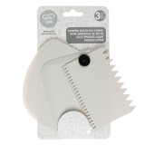 Set 3 ustensile patiserie: tăietor aluat, spatulă dreaptă și spatulă modelare, 9x14 cm, alb, CMCLASS