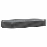 Cumpara ieftin Pat de gradina inaltat, otel galvanizat, antracit, 296x140x36 cm
