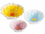 Cumpara ieftin Set 3 boluri ceramica multicolora Floare &Oslash; 21 cm x 7 H, &Oslash; 18 x 6 H, &Oslash; 15,5 x 5,5 H