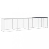Cumpara ieftin Cotet pui cu acoperis, antracit, 403x98x90 cm, otel galvanizat