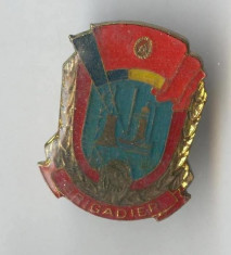 Insigna BRIGADIER UTC - Tineret - Pionieri 1970 foto