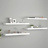 VidaXL Rafturi de perete, 4 buc., alb, 80 x 23,5 x 3,8 cm, MDF