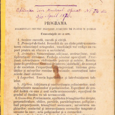 HST A497 Programa cca 1886 examen ingineri județeni poduri și șosele România