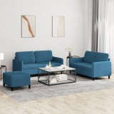 vidaXL Set de canapele, 3 piese, albastru, catifea 3201993