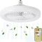 Ventilator de tavan cu iluminare, cu LED alb, diametru 23cm, putere lampa 30W, alb