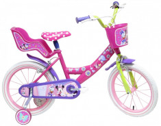 Bicicleta pentru fete ajustabila din otel cu roti ajutatoare 16&amp;amp;quot; Denver Minnie Mouse foto