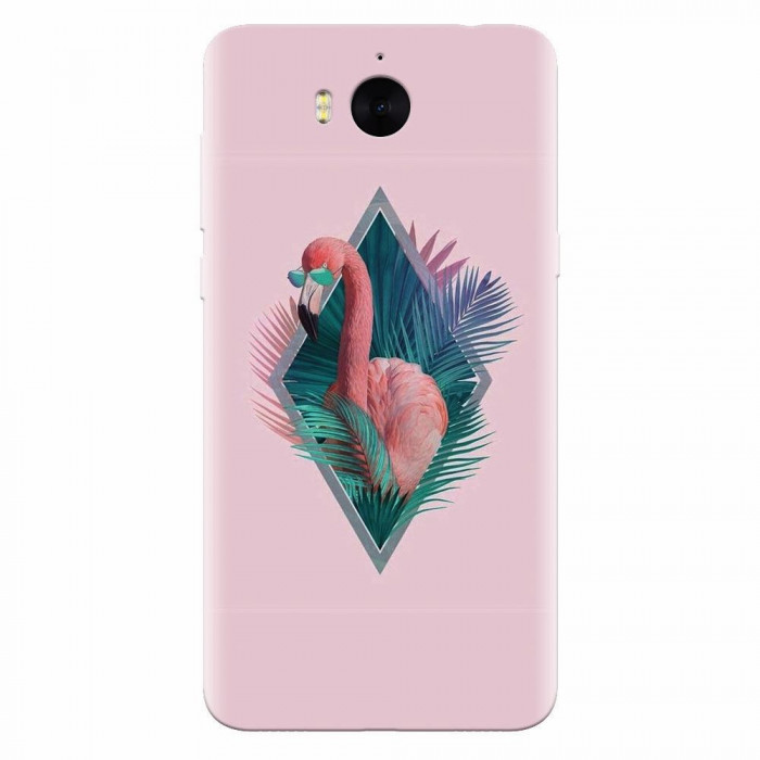 Husa silicon pentru Huawei Y6 2017, Flamingo With Sunglass