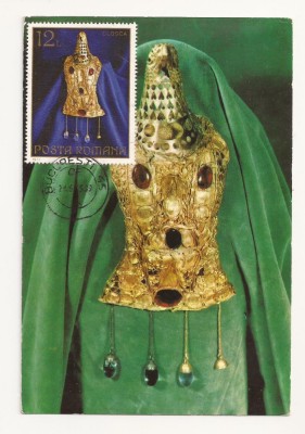 CA13-Carte Postala- tezaurul de la Pietroasa, circulata 1985 foto