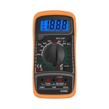 Multimetru digital, model XL830L, afisaj LCD, tensiunea AC DC, curent DC, rezistenta, continuitate, verificare diode tranzistori, portocaliu