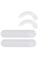 Set de 100 de căști de duș, PVC, de unică folosință, transparente