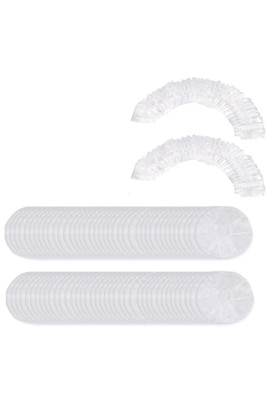 Set de 100 de căști de duș, PVC, de unică folosință, transparente foto